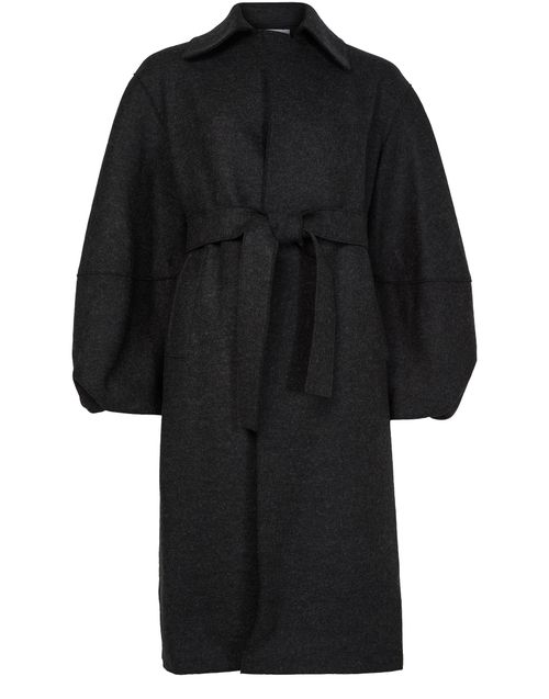 HARRIS WHARF LONDON Puff-sleeved coat in pressed wool