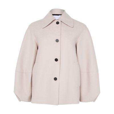 Harris Wharf London Puff-sleeved Jacket In Pressed Wool In Neutral