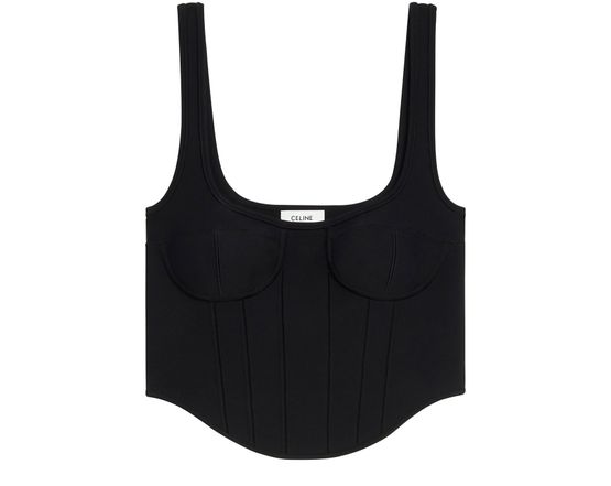 Women's Corset crop top in underpinning viscose, CELINE