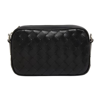 Bottega Veneta Mini Intrecciato Camera Bag In Black