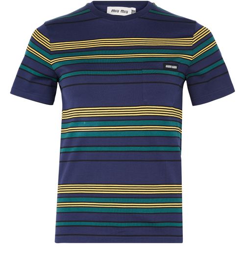 MIU MIU Short-sleeved striped t-shirt
