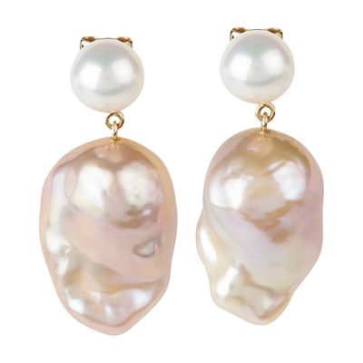 Sophie Bille Brahe Venus Rose Earrings In Pink Baroque