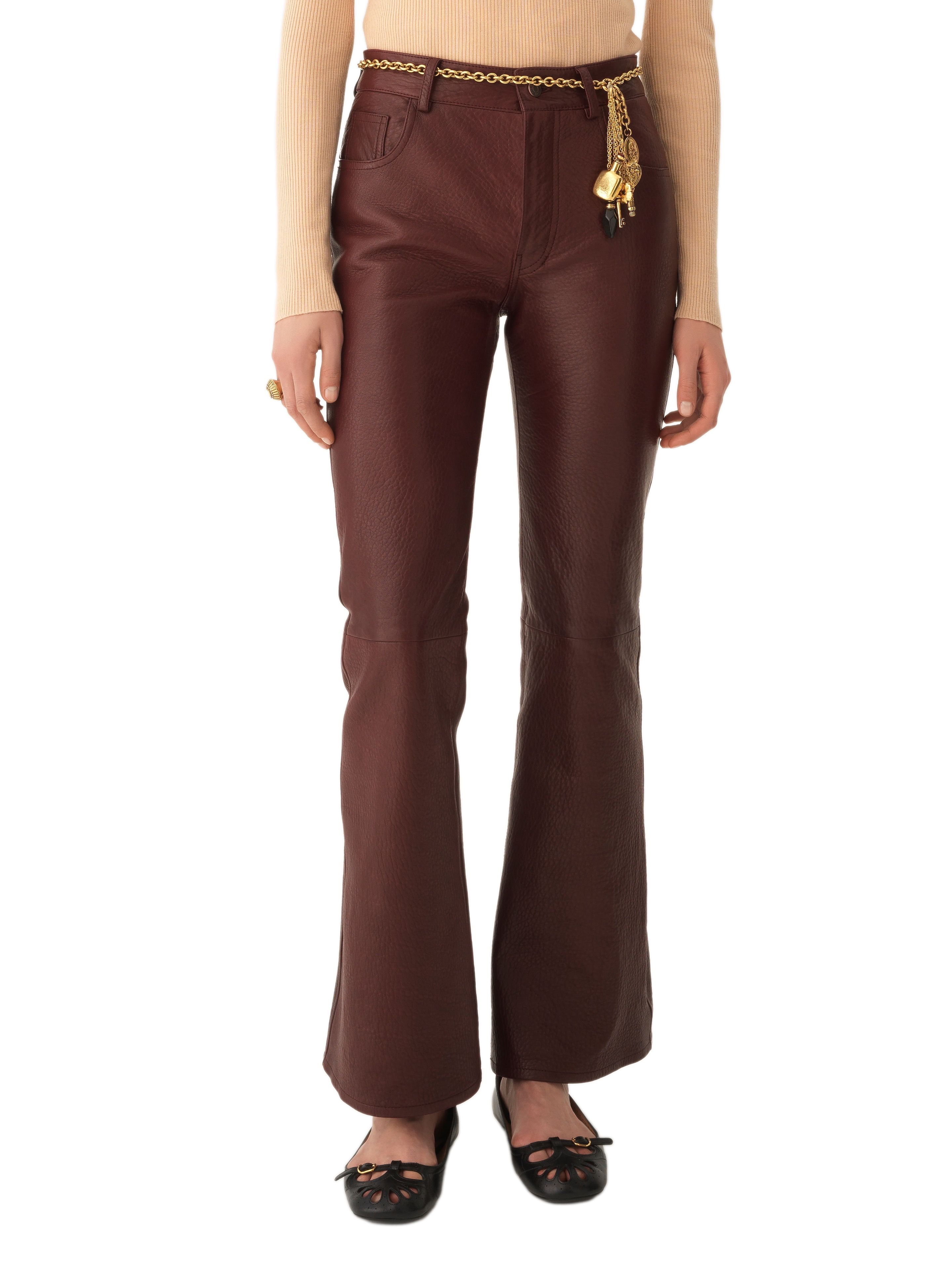 Leather flare pants thumbnail 6