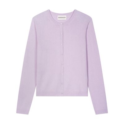 Bompard Cashmere Cardigan With Buttoned Sleeves In Purple