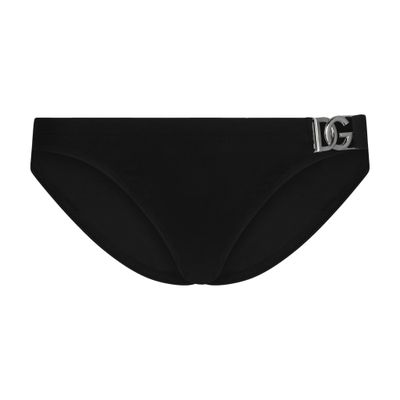 Dolce & Gabbana Dg Hardware High Swim Briefs In Black