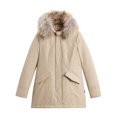 Woolrich beige parka new arrivals