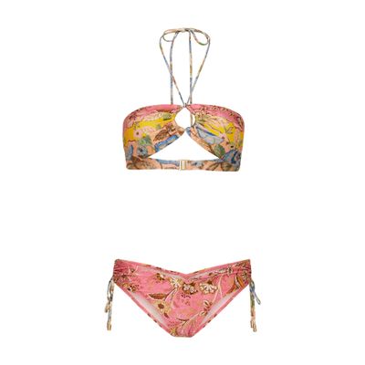 Zimmermann Junie Paneled Halter Bikini In Multicolor