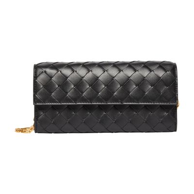 Bottega Veneta Mini Shoulder Bag Intrecciato In Black_gold