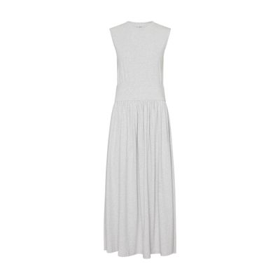 Totême Off-white Sleeveless Cotton Tee Maxi Dress In Grey
