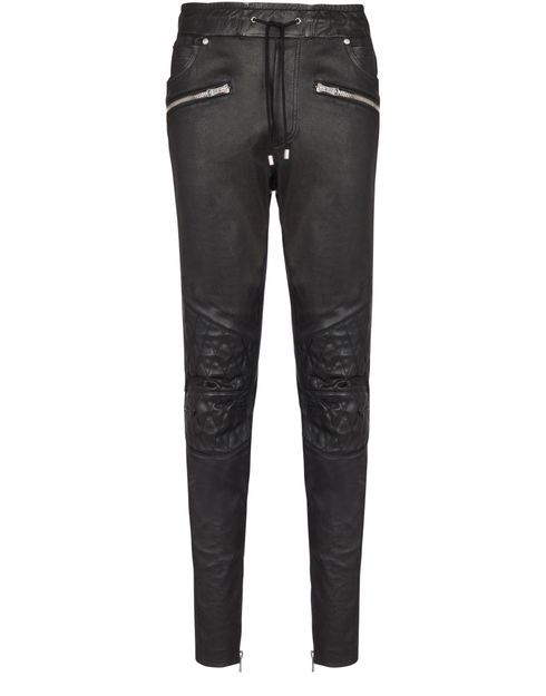 Men's Stretch Leather Pants, BALMAIN