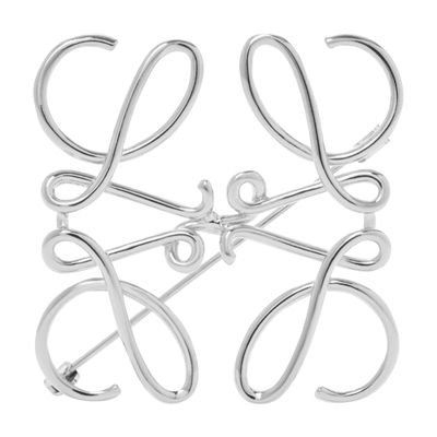 Loewe Anagram Brooch In Silver