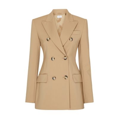Sportmax Camel-coloured Double-breasted Jacket In Beige