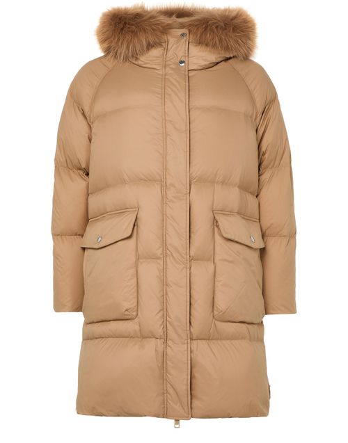 YVES SALOMON Puffer jacket with a fox fur hood