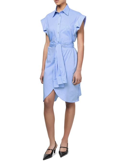 MOSCHINO Belted cotton poplin dress