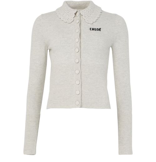 CHLOE Fitted cardigan with logo