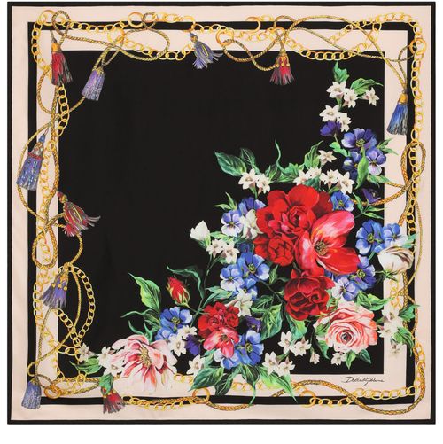 DOLCE & GABBANA Floral-print silk twill foulard (70x70)