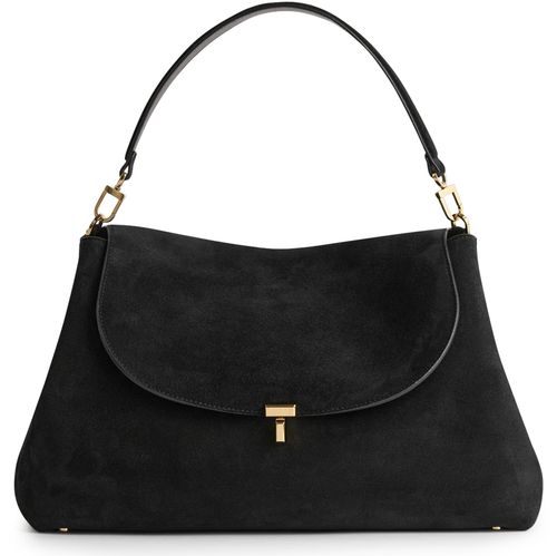 TOTEME T-Lock suede satchel