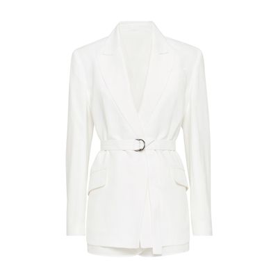 Twill blazer with monili