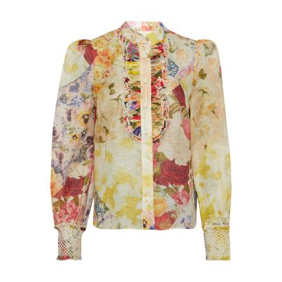 Shop Zimmermann Wonderland Blouse In Spliced Multi Floral