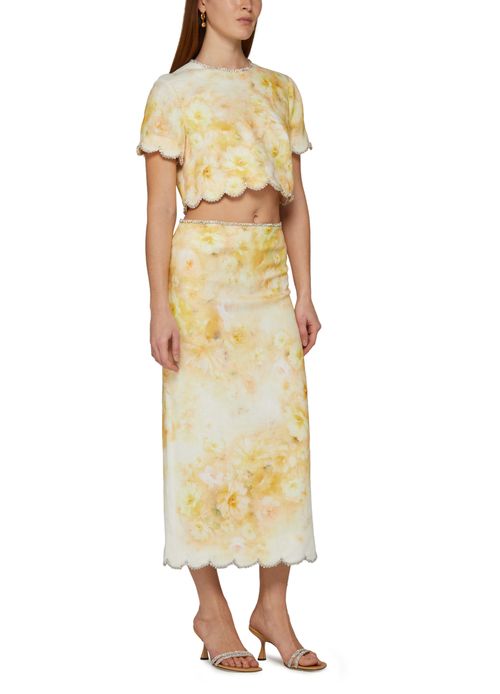 ZIMMERMANN Crush scalloped midi skirt