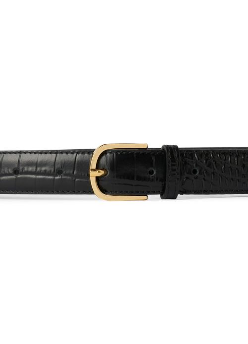TOTEME Slim croco-embossed belt