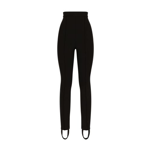 Dolce & Gabbana Jersey Milano Rib Leggings With Stirrups In Black
