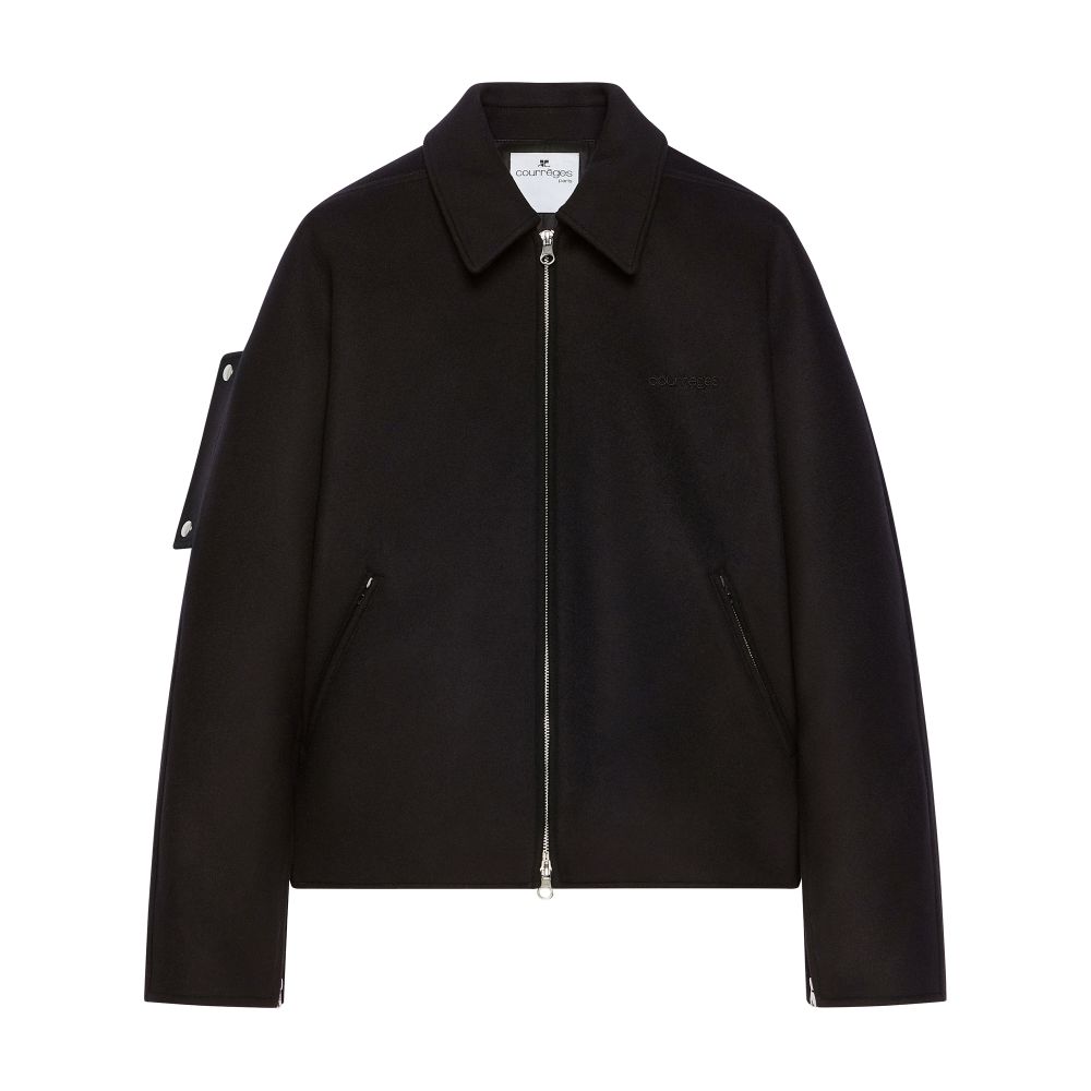 Embroidered wool bomber jacket thumbnail 7