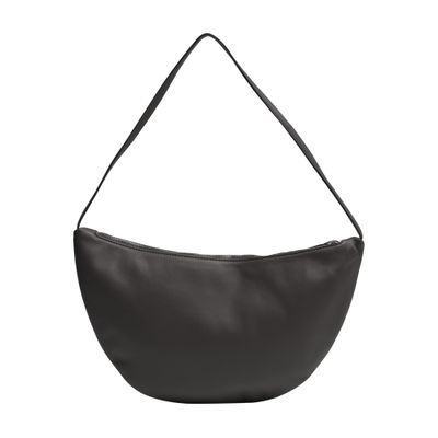 The Row Izzy Small Crescent Shoulder Bag In Leather In Black