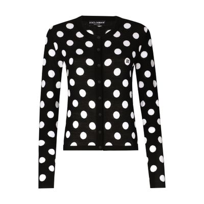 Dolce & Gabbana Polka Dot-pattern Button-up Cardigan In Multicolor