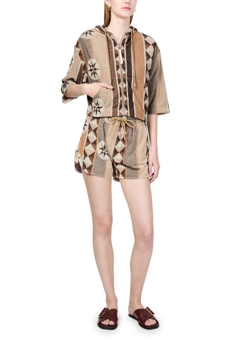 LOEWE Short-sleeved zipped hoodie