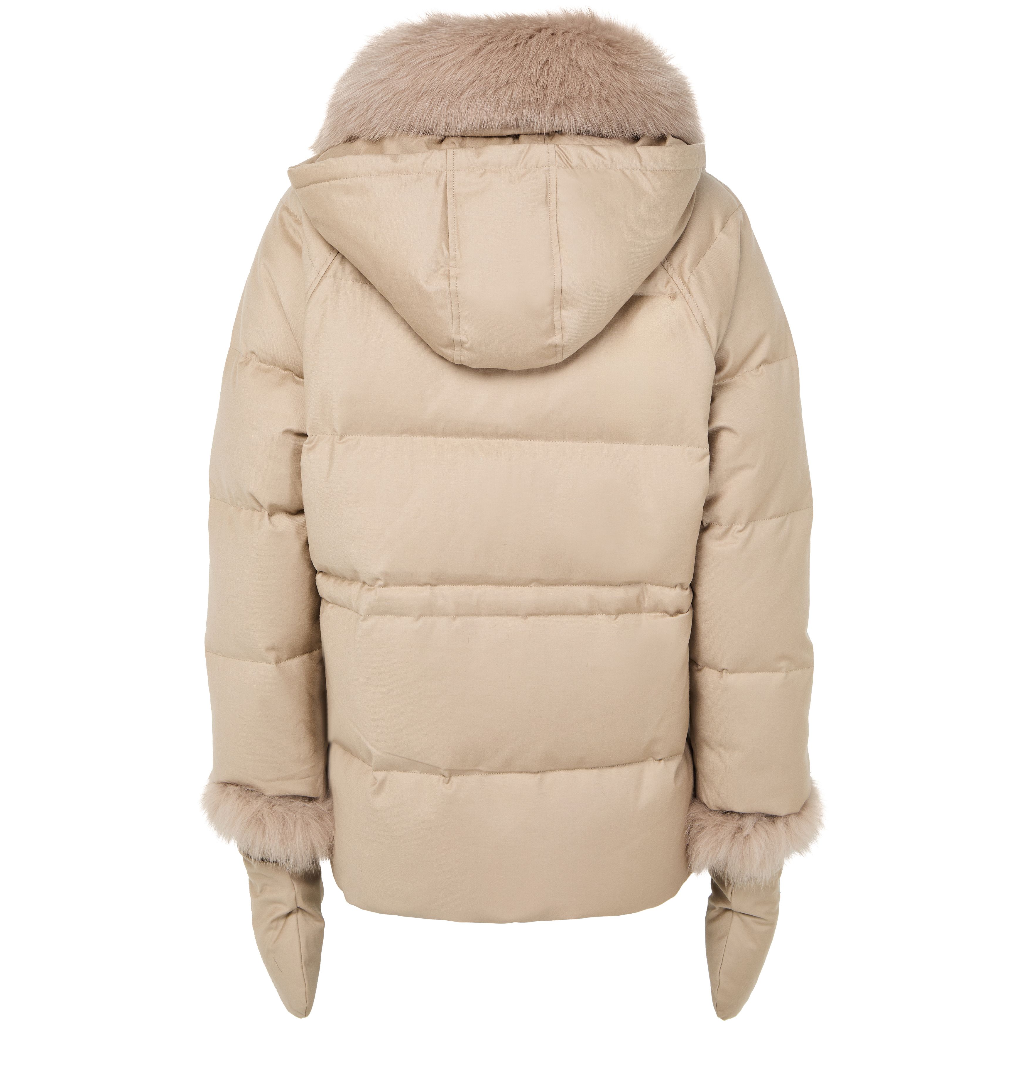 Puffer jacket with a fox fur collar thumbnail 3