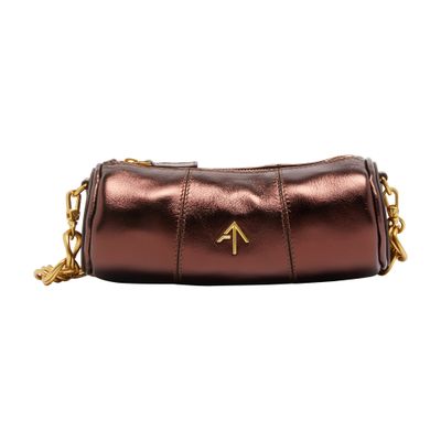 Manu Atelier Mini Cylinder Handbag In Brown