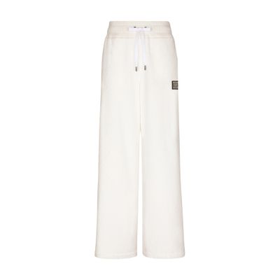 Dolce & Gabbana Terrycloth Jogging Pants With Logo Tag In White