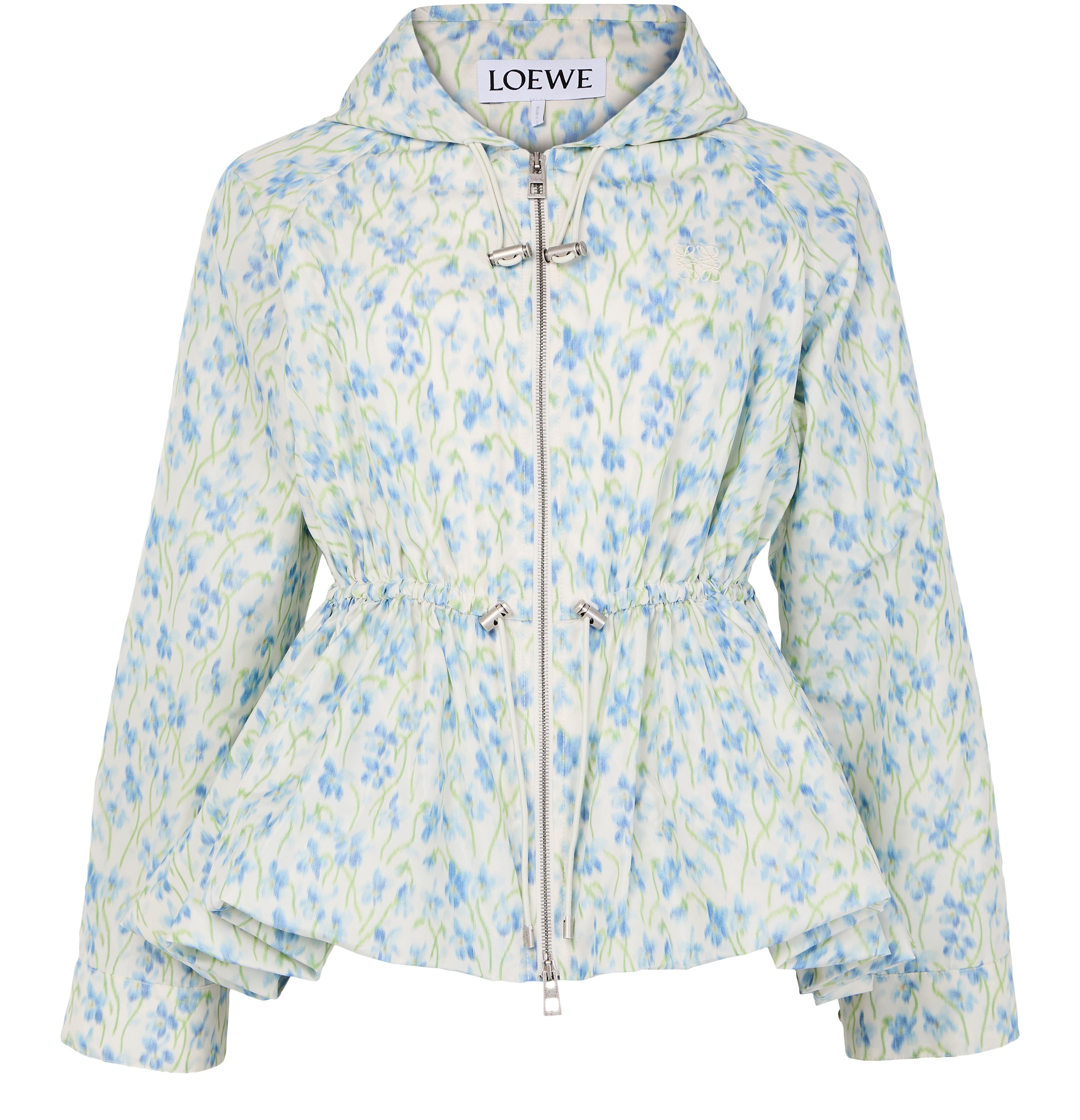 Hooded jacket in taffeta silk