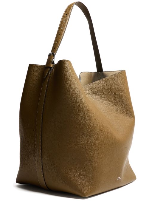 TOTEME Grained leather shopper with belt