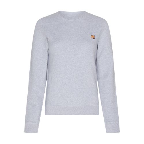 Shop Maison Kitsuné Fox Head Patch Sweatshirt In Light_grey_melange