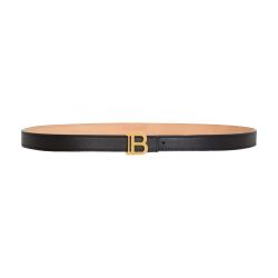 【関税込み】Balmain ブラック B カーフスキン ナローベルト B-Belt カーフスキン製 ナローベルト レディース | BALMAIN | 24S