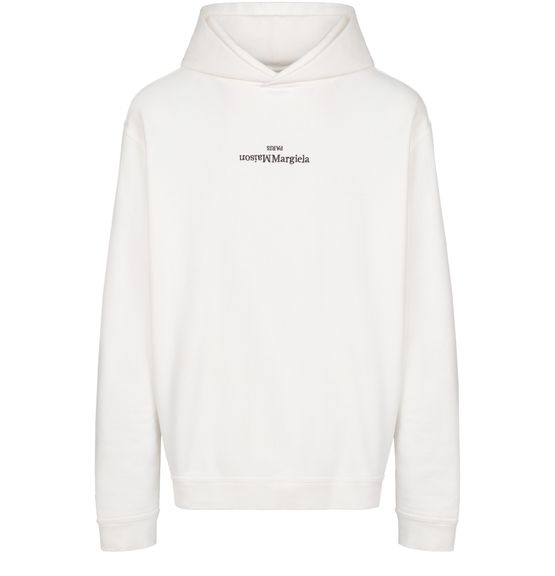 Upside Down Logo Hooded Sweatshirt in Black - Maison Margiela