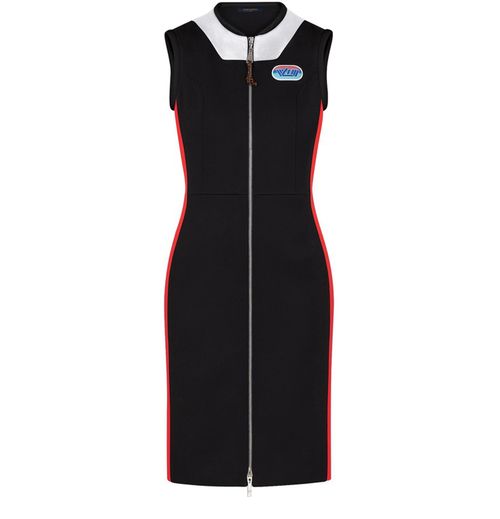 LOUIS VUITTON Body-Conscious Biker Dress with Front Zipper 