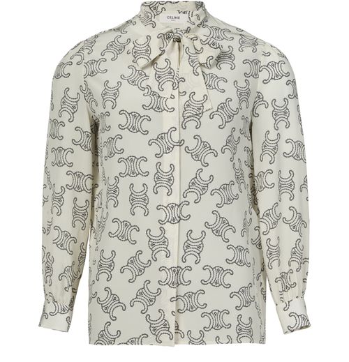 CELINE lavallière blouse in crêpe de chine