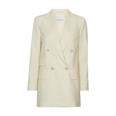 Max Mara Elegia Double-breasted Jacket In White