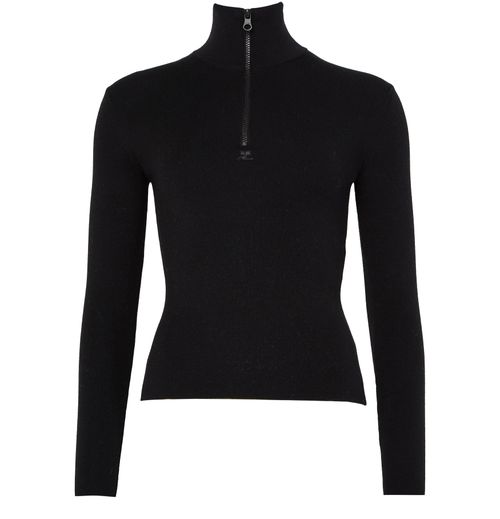 COURREGES Zipped mockneck sweater