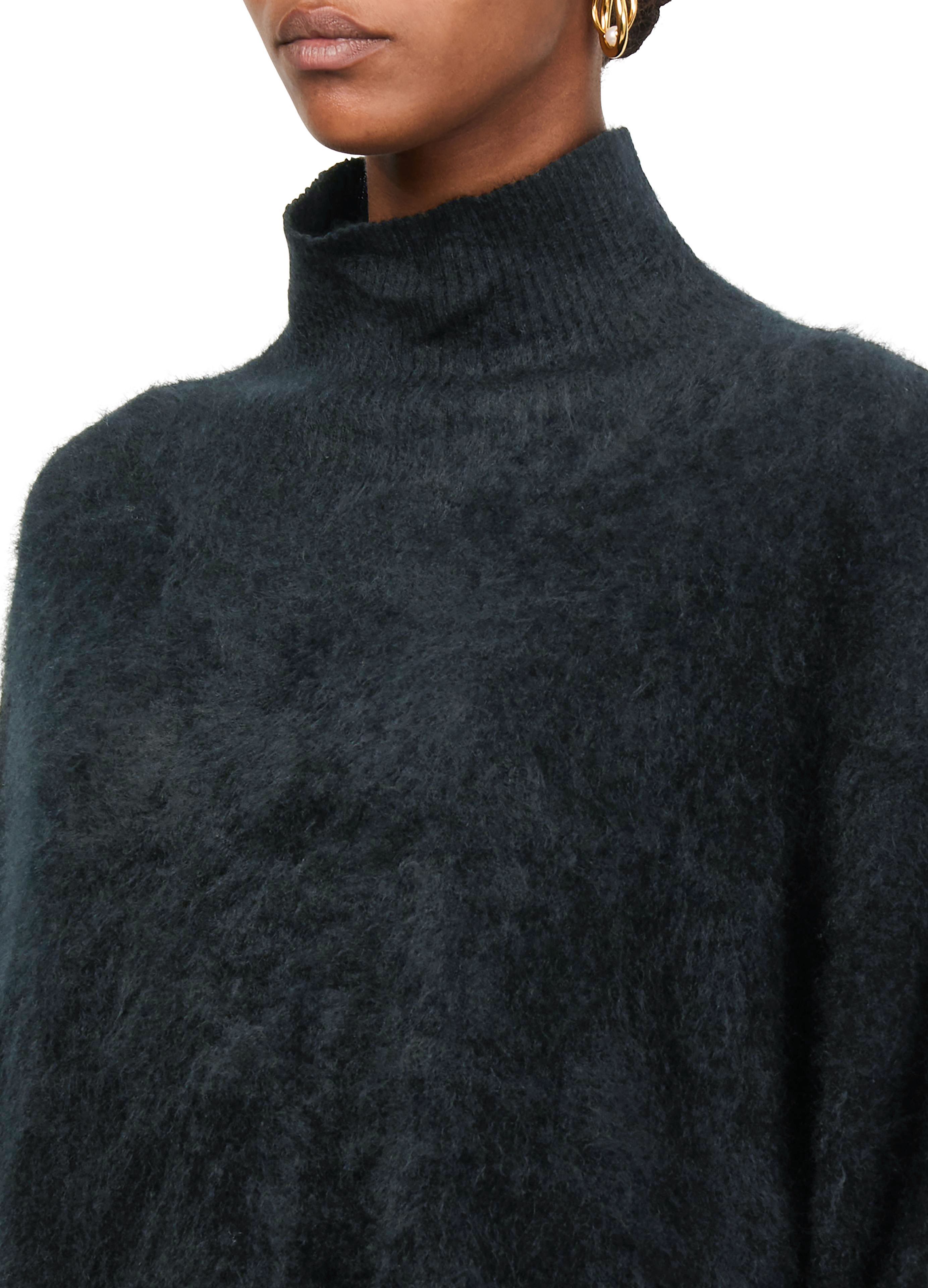 Oversized high-neck brushed cashmere sweater thumbnail 3