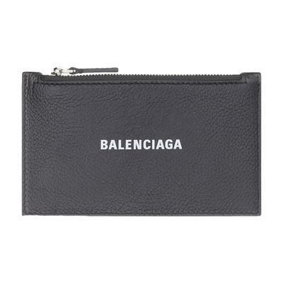 Shop Balenciaga Cash Long Coin And Card Holder In Black