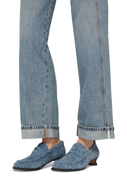 LOEWE Mocassins en cuir velours brossé Campo