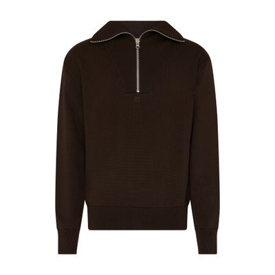 Courrèges Trucker Wool Sweater In Brown