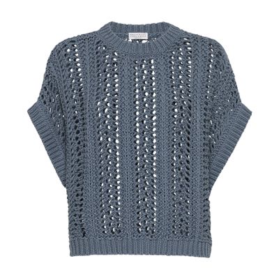 Ribbed net sweater