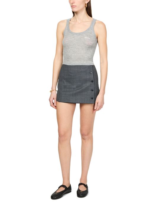 MIU MIU Cashmere and silk ribbed vest top