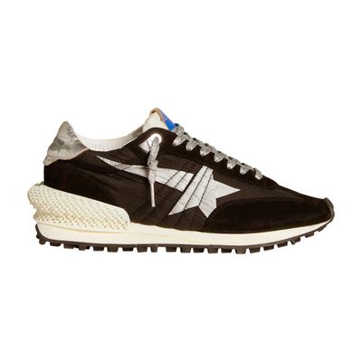 Golden Goose Running Marathon Leather-trimmed Shell Sneakers In Black