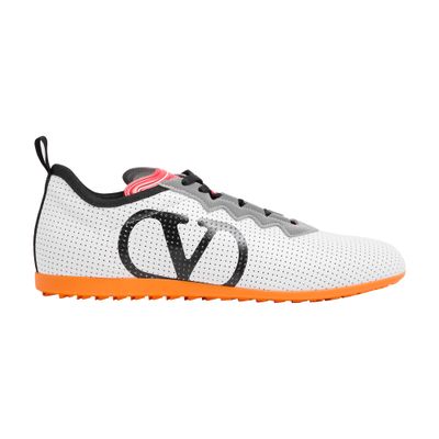 Valentino Garavani White Sneakers With Asymmetric Toe And Vlogo Detail On The Side In Tech Fabric Ma In White